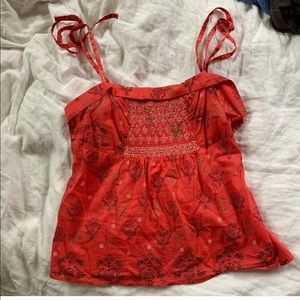 ANTHROPOLOGIE edme & esyllte boho top blouse red
